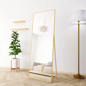 Full Length Mirror Hanging Standing or Leaning, Bedroom Mirror Floor Mirror Wall-Mounted Mirror with Alloy Frame