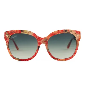 PATRICIA NASH  - AUDREY   FLORAL OIL PAINTING   OLIVE GRADIENT SUNGLASSES